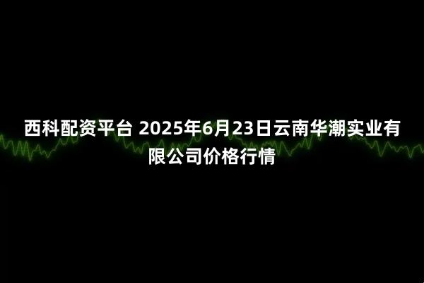 西科配资平台 2025年6月23日云南华潮实业有限公司价格行情